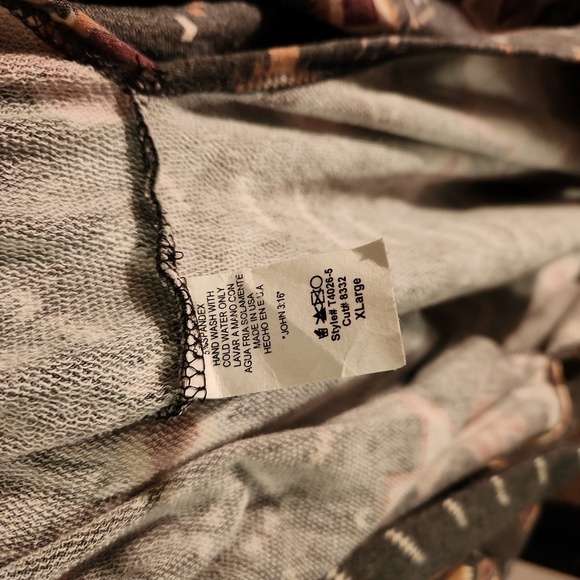 Beeson River Aztec Print Cowl Neck Oversized Top XL - Picture 4 of 4